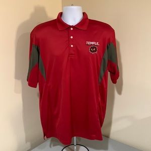 Temple University Owls Polo Men Red Short Sleeve